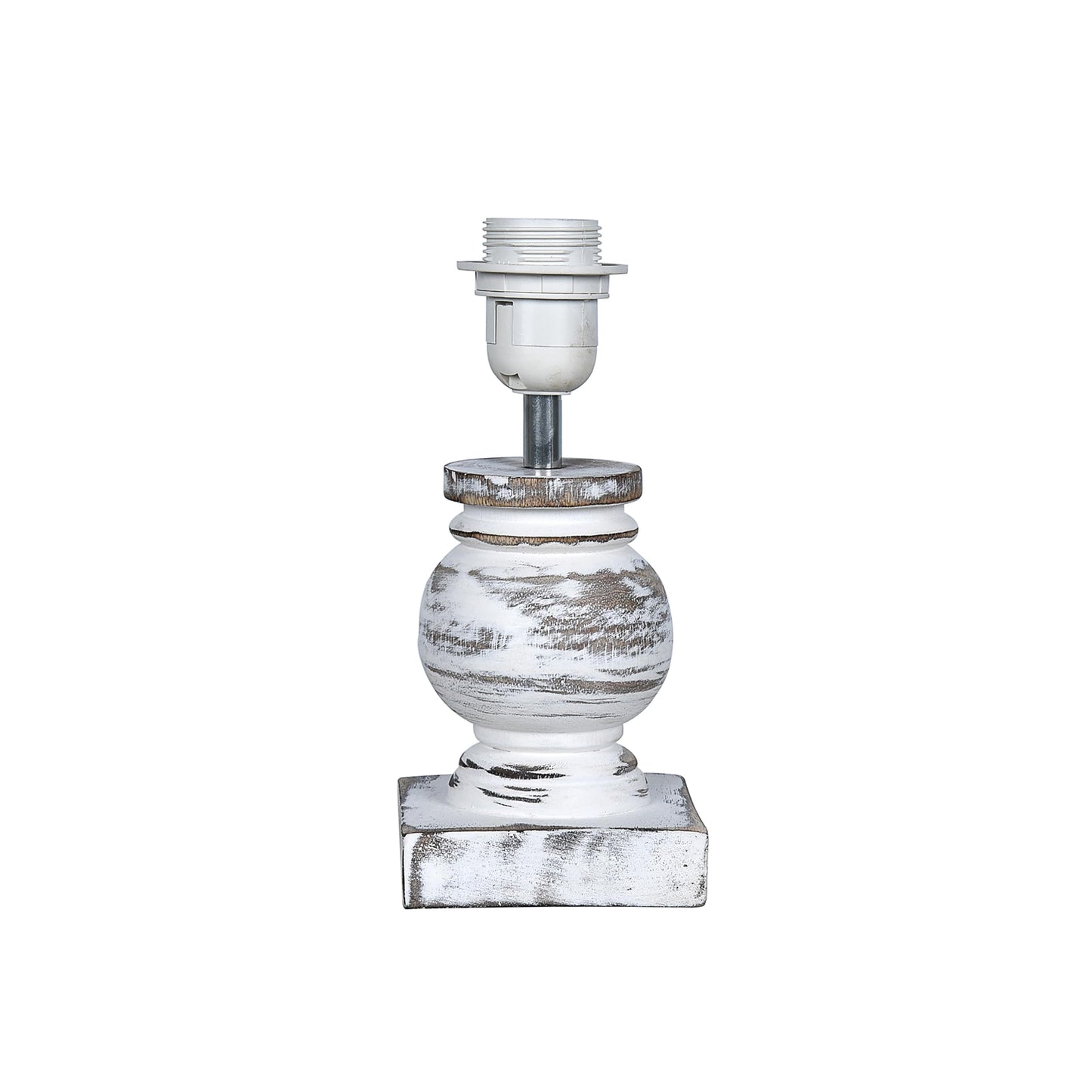 Table Lamp Rustic Design Wood Grain White 15x15x33cm