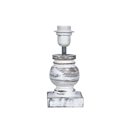 Table Lamp Rustic Design Wood Grain White 15x15x33cm