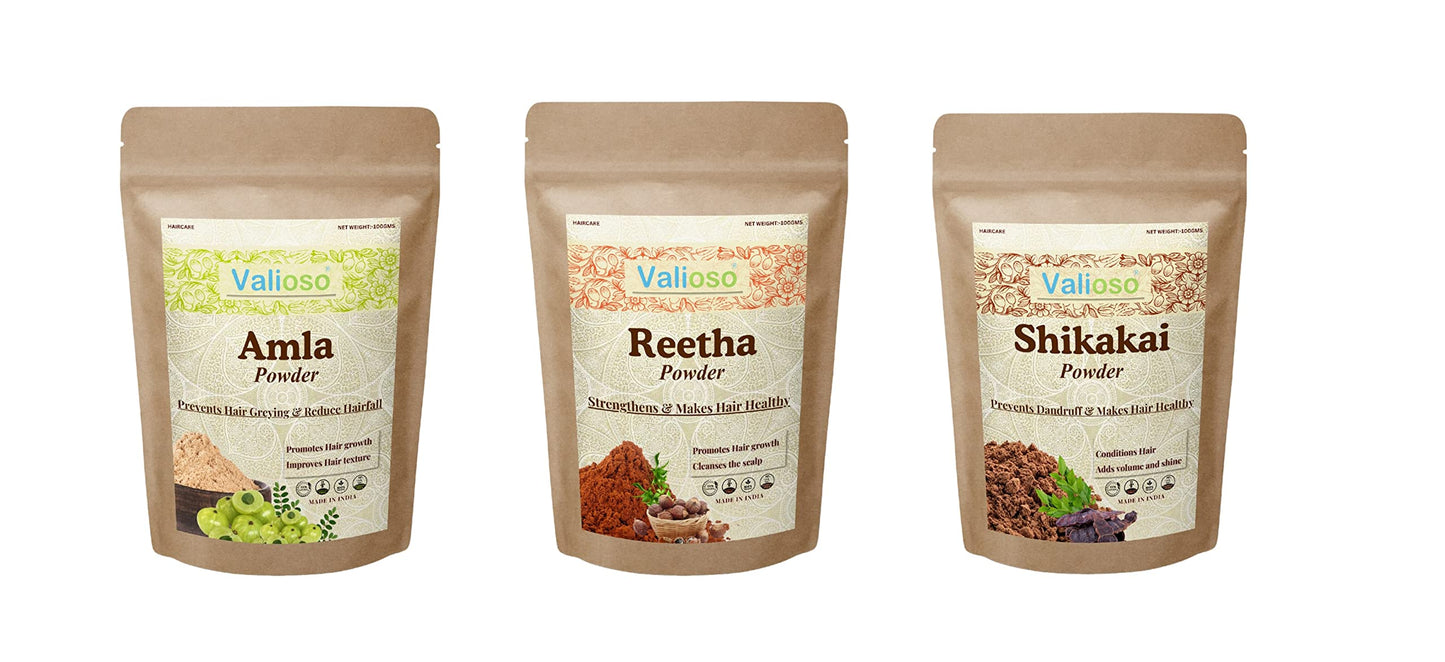 Amla, Reetha & Shikakai Herbal Hair Pack - 300g (Pack of 3)