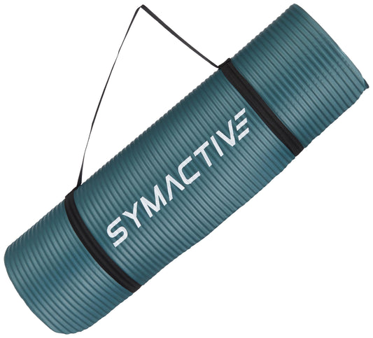 13mm Extra Thick NBR Yoga Mat with Carrying Strap - Steel Grey