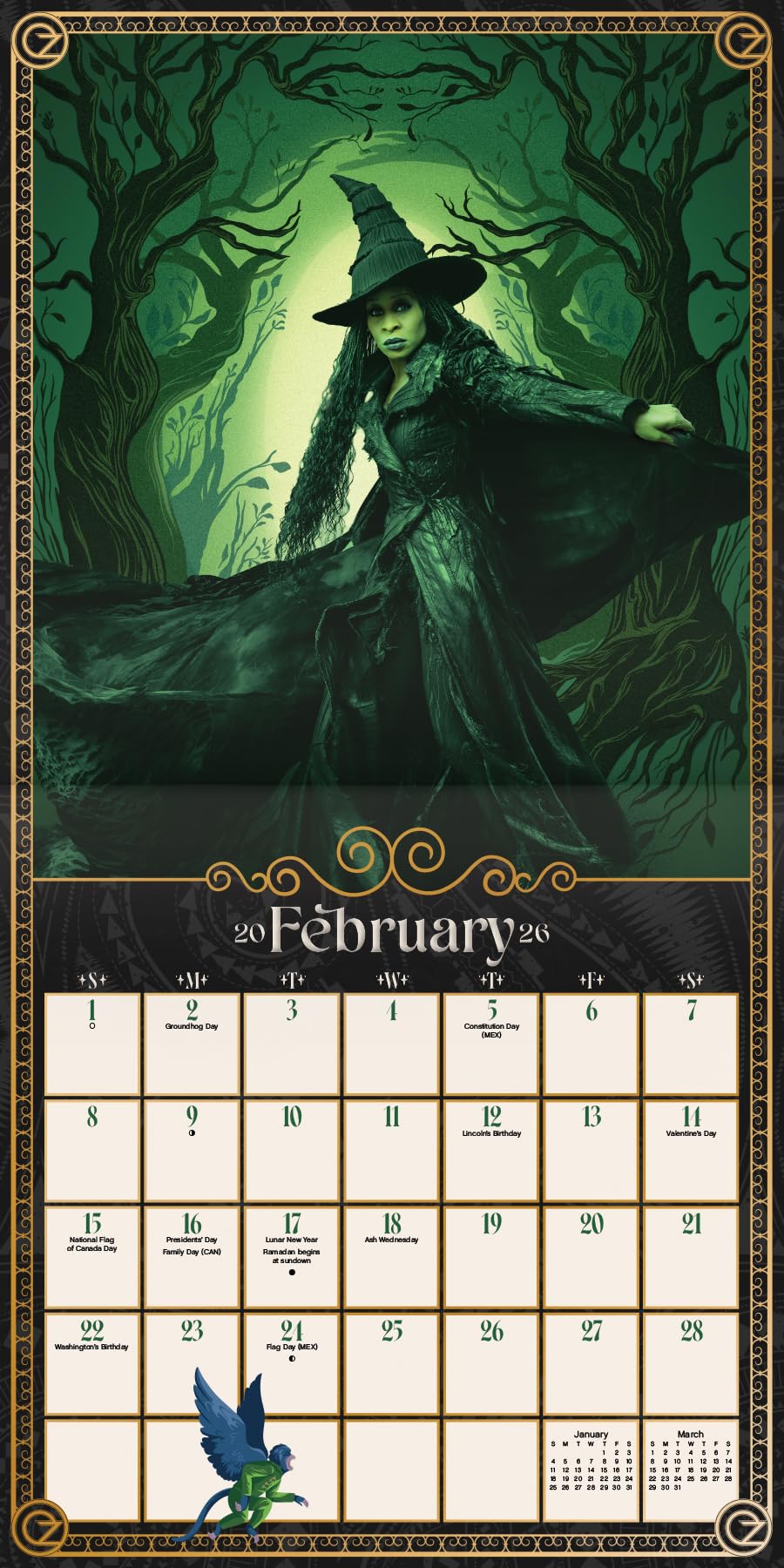2026 Wicked: For Good Wall Calendar