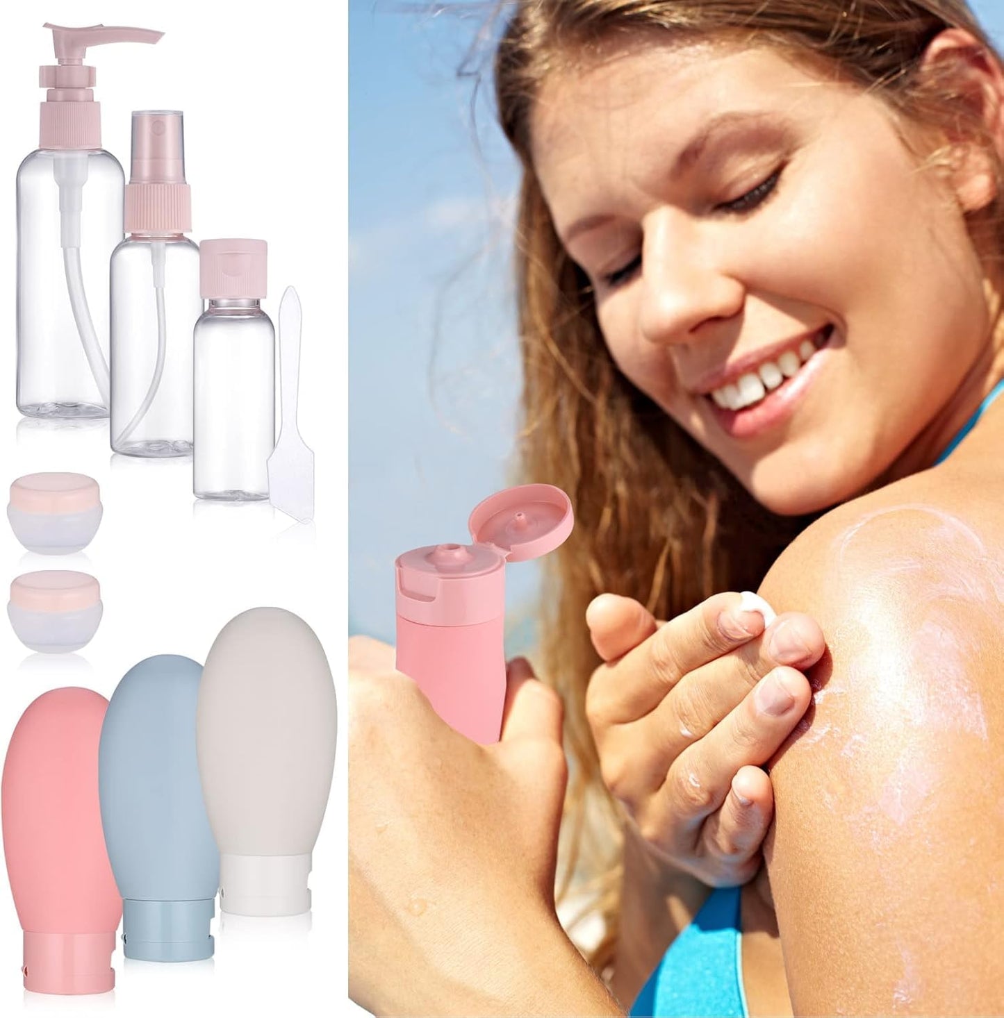 11 Pcs Leak Proof Travel Bottle Kit for Toiletries, BPA Free