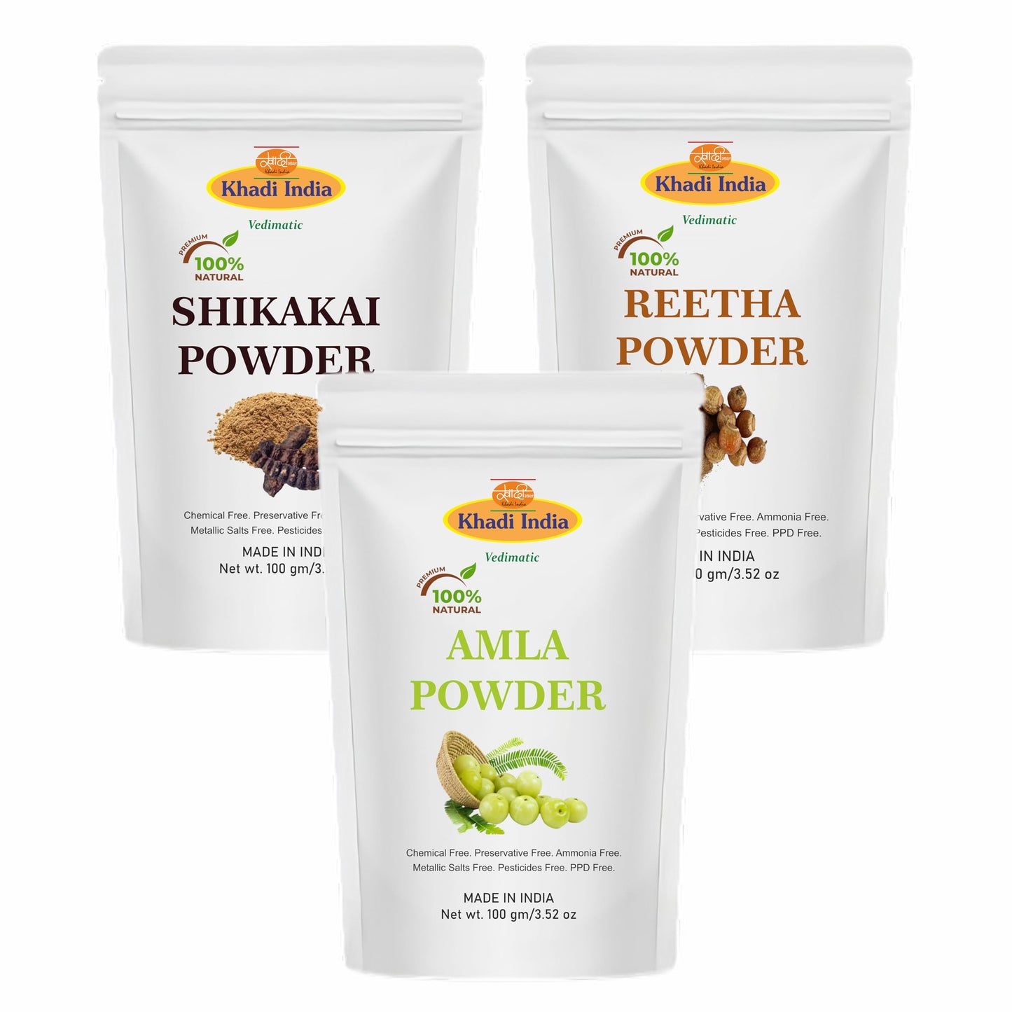 Natural Amla, Reetha & Shikakai Hair Care Powder - 300G