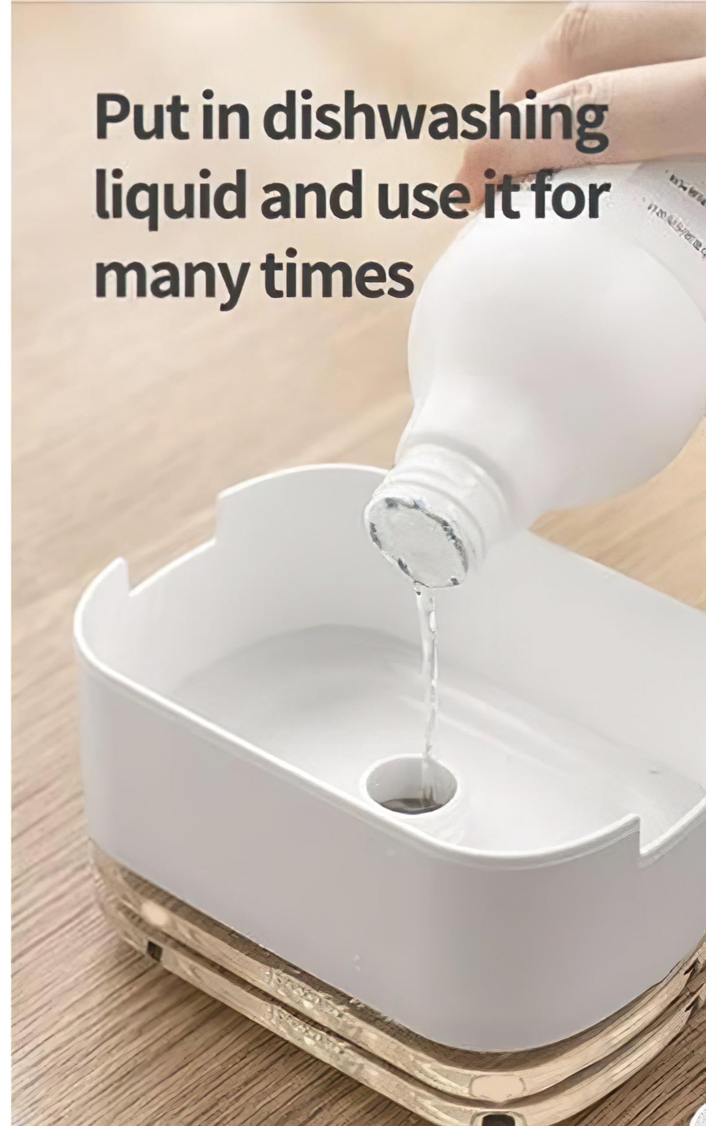 2-in-1 Soap Dispenser with Sponge Holder - Durable ABS Plastic - 400ml Capacity - Modern Design