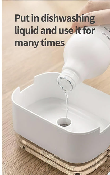 2-in-1 Soap Dispenser with Sponge Holder - Durable ABS Plastic - 400ml Capacity - Modern Design