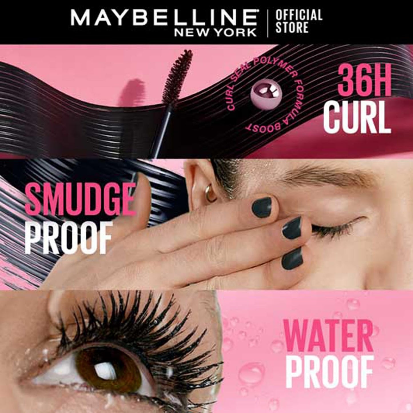 Maybelline Hypercurl Mascara, Black, Waterproof, 9.2ml