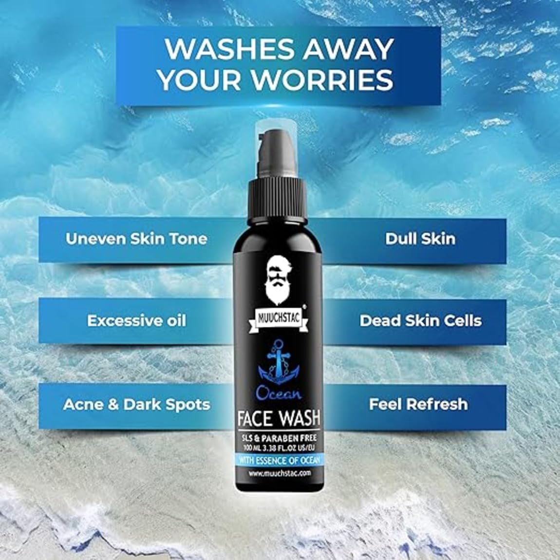Men's Ocean Face Wash 2x100ml | Acne, Oil Control, Refreshing