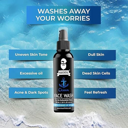 Men's Ocean Face Wash 2x100ml | Acne, Oil Control, Refreshing