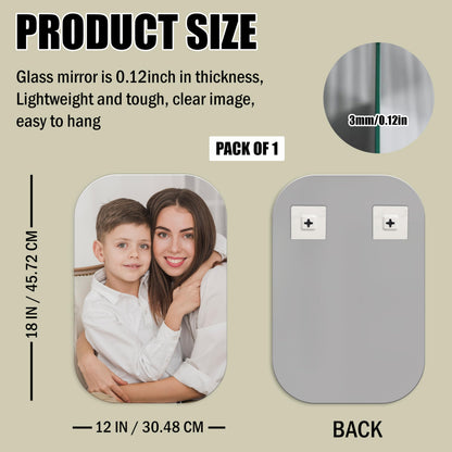 Frameless Wall Mirror - Silver Finish - 45 x 30 cm - Rectangular - Modern Design