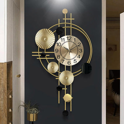 Metal Wall Clock - Vintage Design - 30 x 16 Inch - Multicolor - Silent Sweep Mechanism