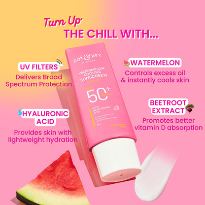 Watermelon Cooling Sunscreen SPF 50+ with Hyaluronic Acid - 50g