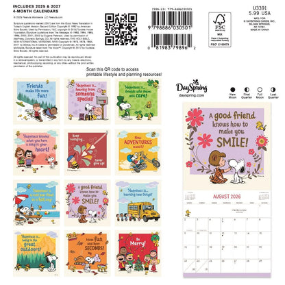 Peanuts 2026 Inspirational Mini Wall Calendar