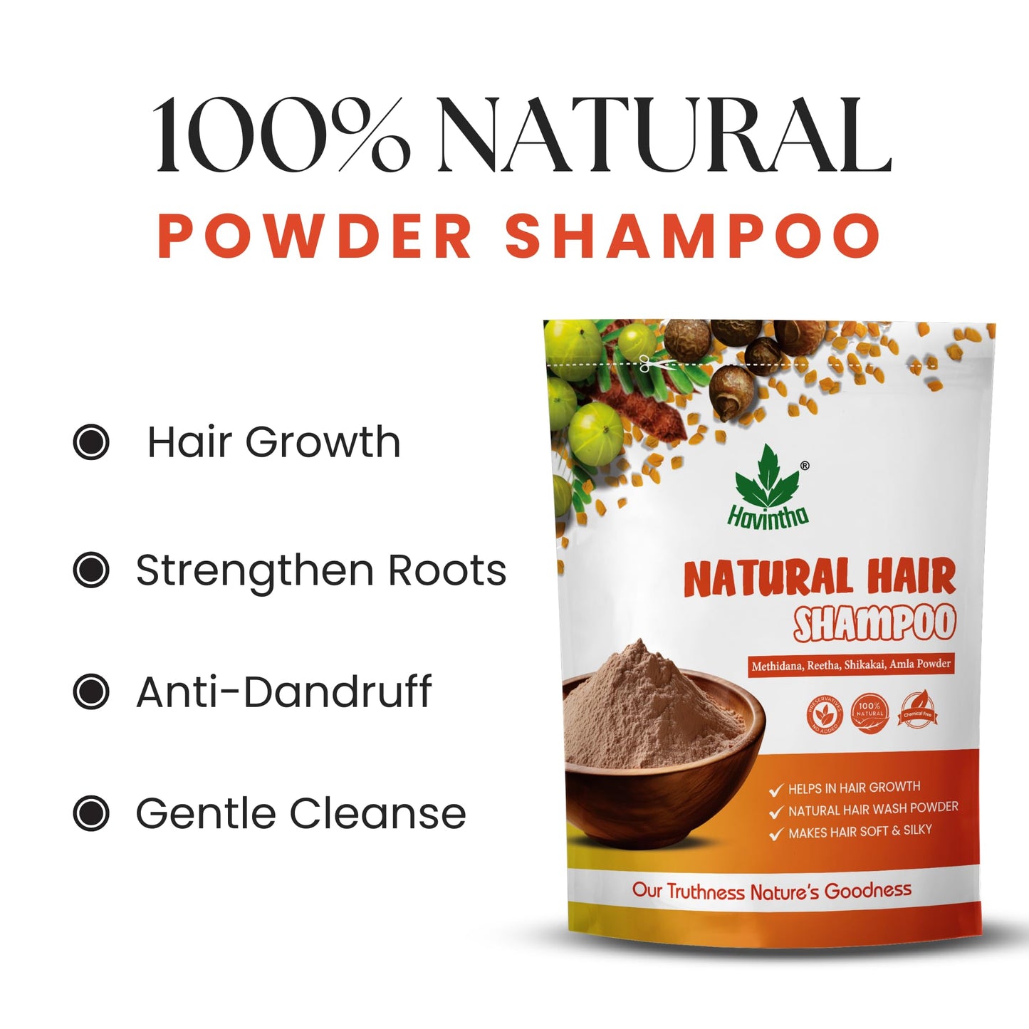 Natural Herbal Shampoo for All Hair Types - 227gm