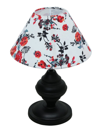 Table Lamp with Fabric Shade Black Metal 25x25x40cm