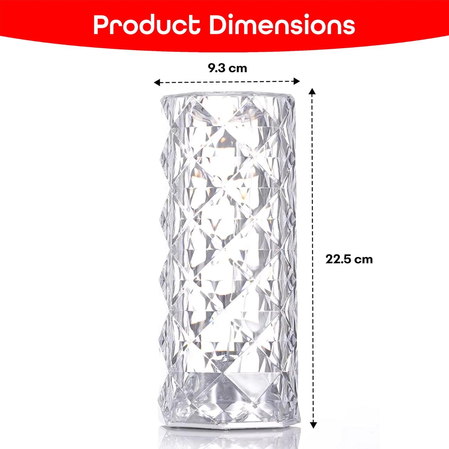 LED Table Lamp with Astronaut Projector and Crystal Design - 16 Color Changing - USB Rechargeable - Modern Touch Control