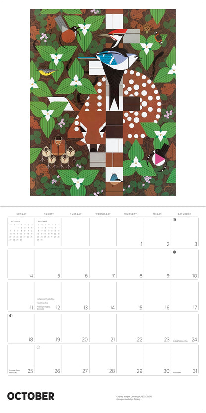 Wall Calendar 2026, Charley Harper Art, 12 Months, Large Grid Design Featuring 12 Artworks