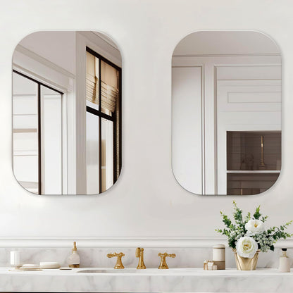 Frameless Wall Mirror - Silver Finish - 45 x 30 cm - Rectangular - Modern Design