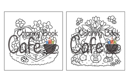 Tiny Gardens: Cute & Comfy Coloring Book for Adults and Teens Featuring Adorable Garden Scenes (Cute and Comfy Coloring Books)