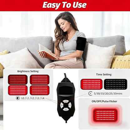 Red Light Therapy Pad 660nm & 850nm for Body, 60 LEDs, Timer, 12.6 x 5.9 inches, Suitable for Shoulder, Back, Knee