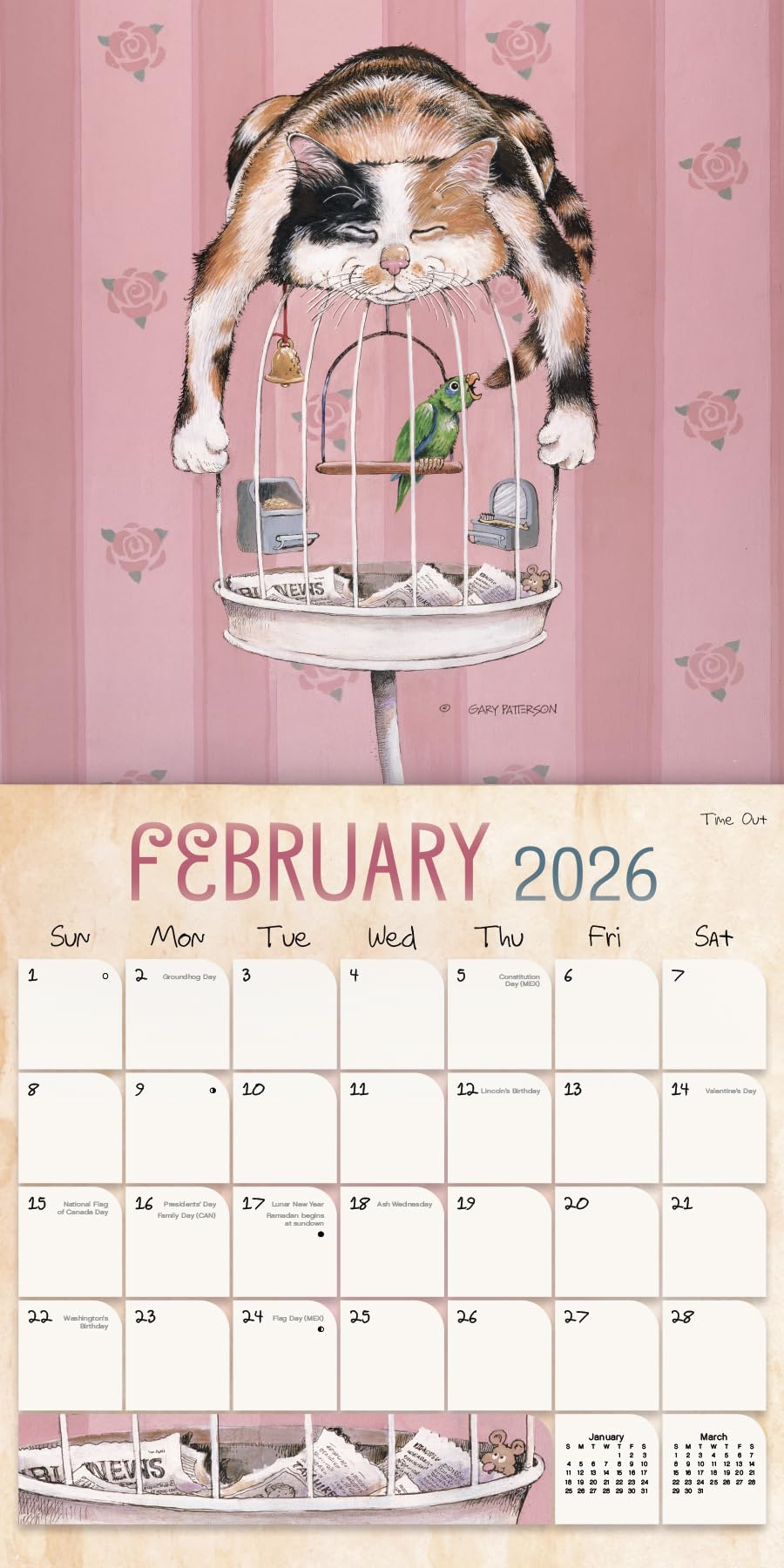 2026 Gary Patterson - Cats Wall Calendar