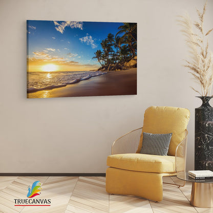 Canvas Painting with Wooden Frame - Landscape Of Paradise - 12 x 18 Inch