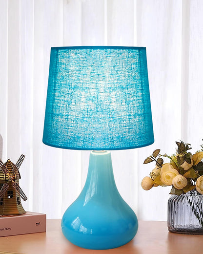 Table Lamp Modern Minimalist Blue Ceramic 15x15x30cm