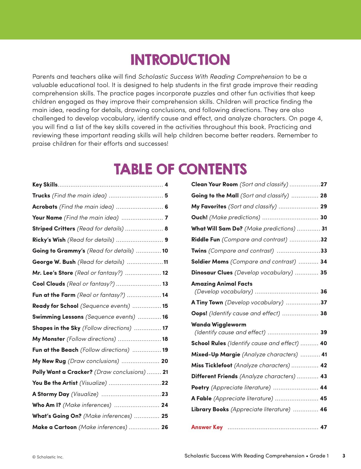 Scholastic Success with Reading Comprehension Grade 1 Workbook