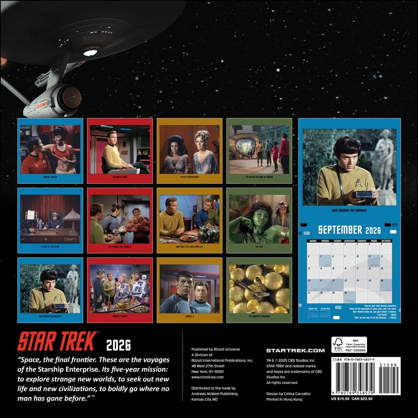 Star Trek 2026 Wall Calendar: The Original Series