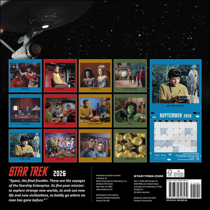 Star Trek 2026 Wall Calendar: The Original Series