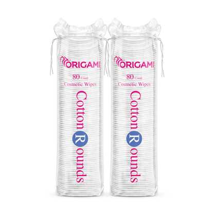 80 Round Cotton Pads for Makeup Removal - 2 Pack (160 Total)