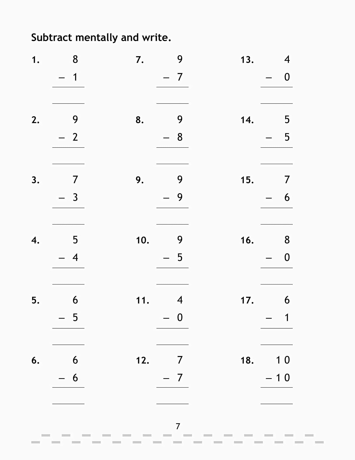 My Book Of Subtraction.