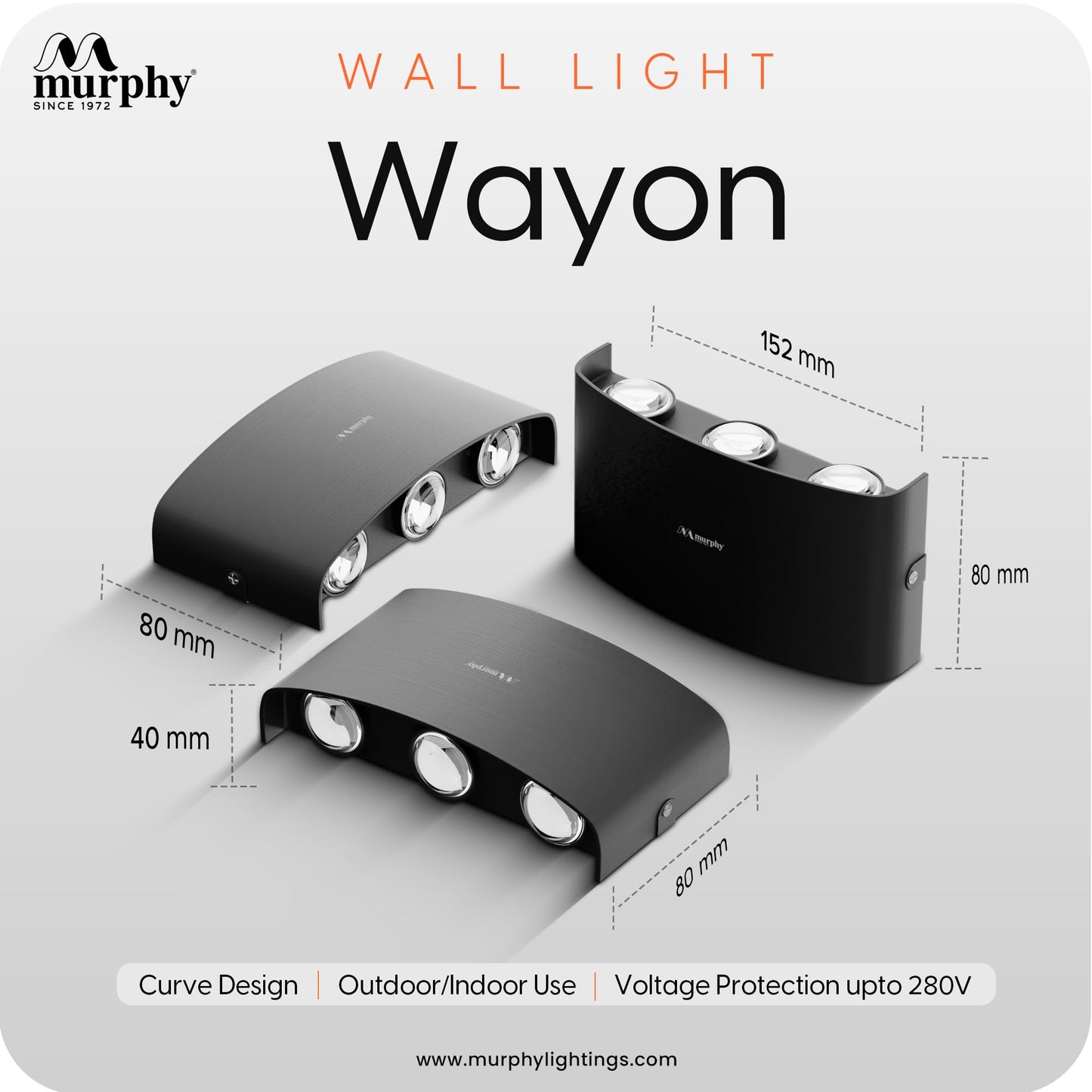 LED Up Down Outdoor Wall Light with Aluminium Body - Warm White - IP65 Waterproof - 6W