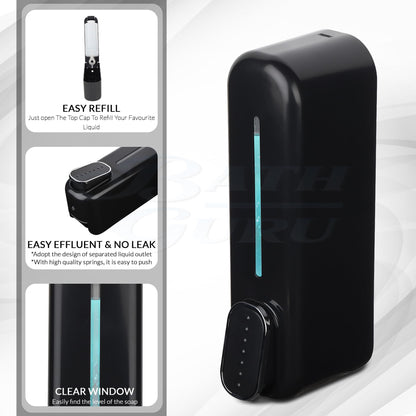 Wall Mounted Soap Dispenser Black ABS 350ml with Wall Mounted Plugs & Screw