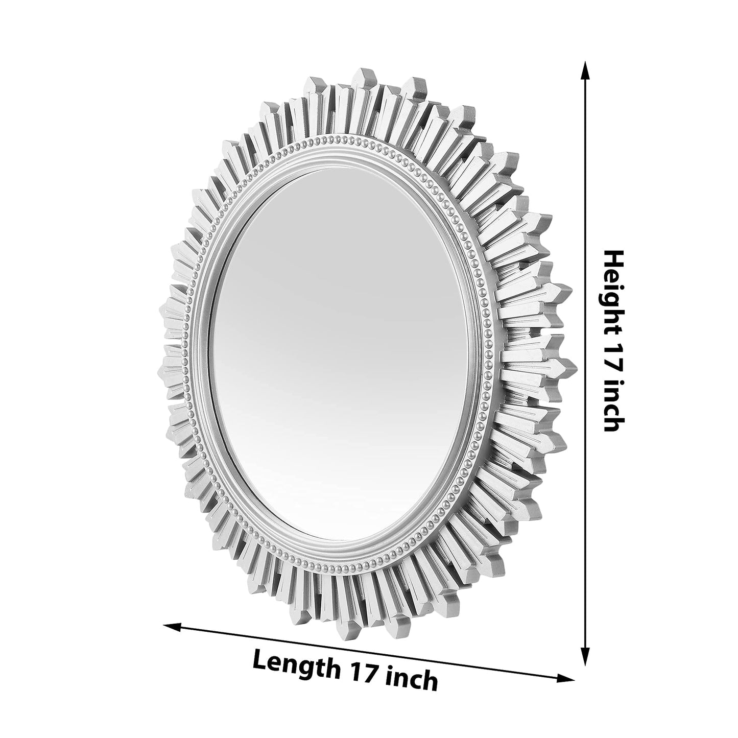 EFINITO Sunburst Wall Mirror, Decorative Framed Mirror for Bathroom, Bedroom, Living Room & Vanity (17 Inch)