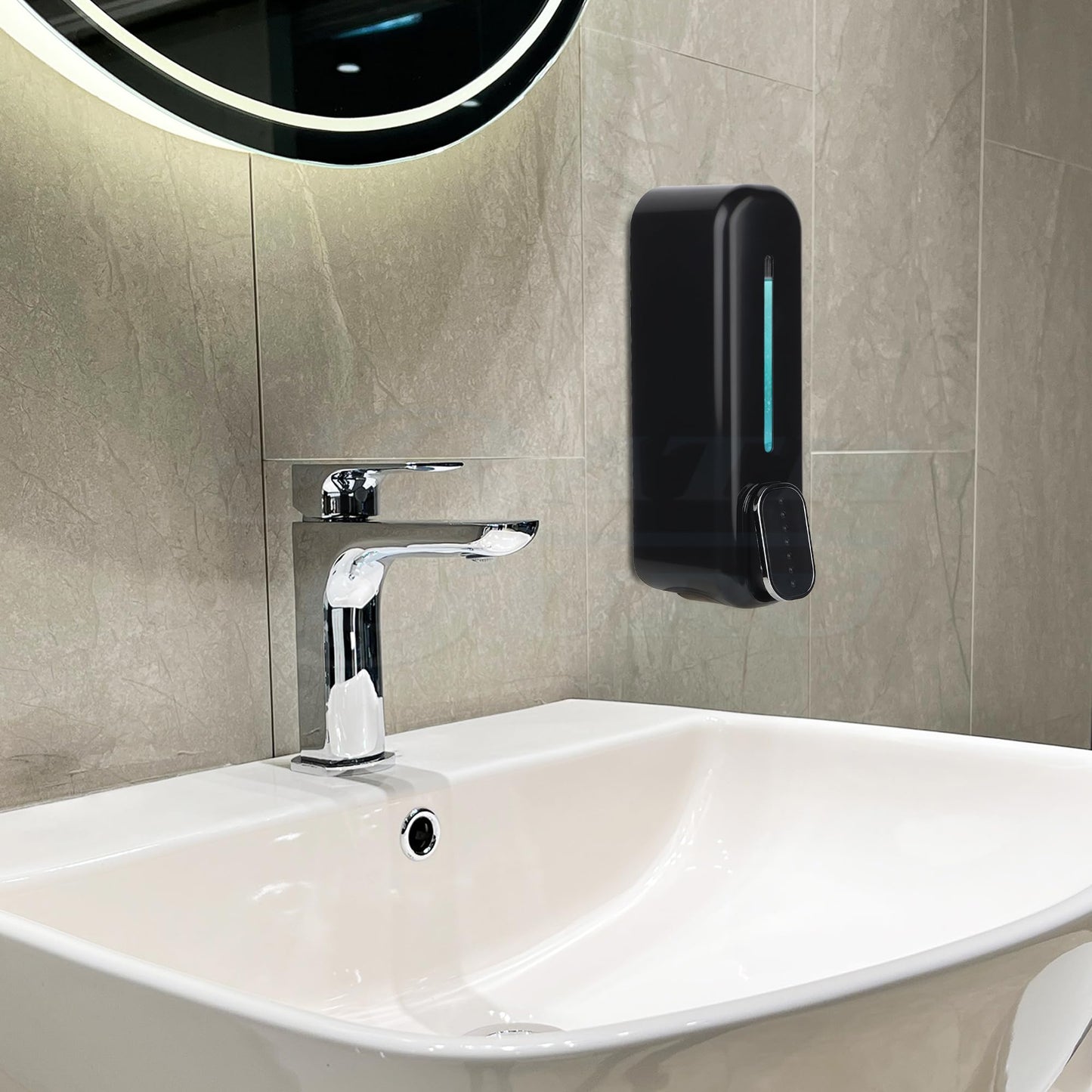 Wall Mounted Soap Dispenser Black ABS 350ml with Wall Mounted Plugs & Screw