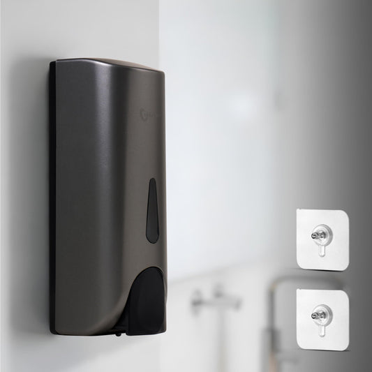 Wall Mounted Liquid Soap Dispenser - Gun Grey - 300 ml - Durable ABS Material - Easy Installation