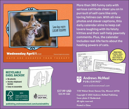 Cats Are Cheaper Than Therapy 2026 Day-to-Day Calendar: More Than 365 Cats 