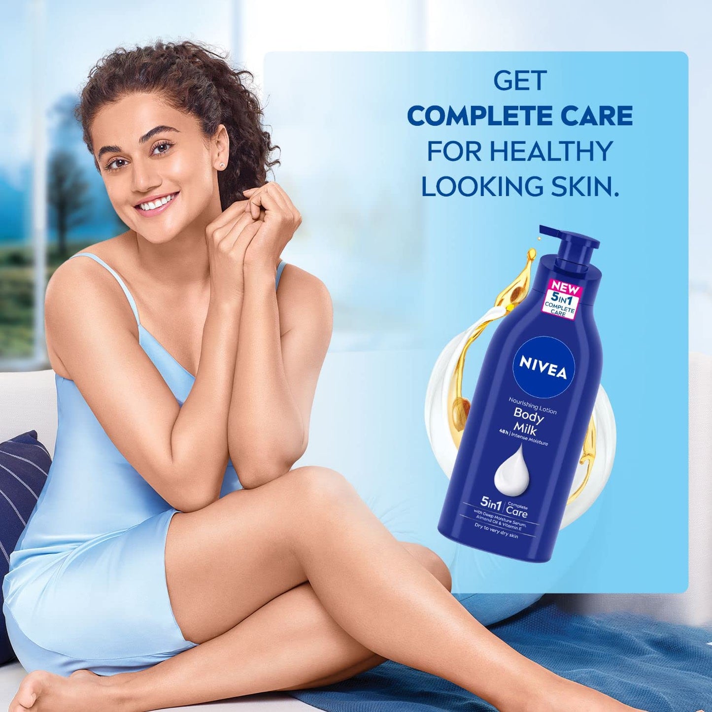 NIVEA Nourishing Body Milk Lotion 600ml 48H Moisture Almond Oil