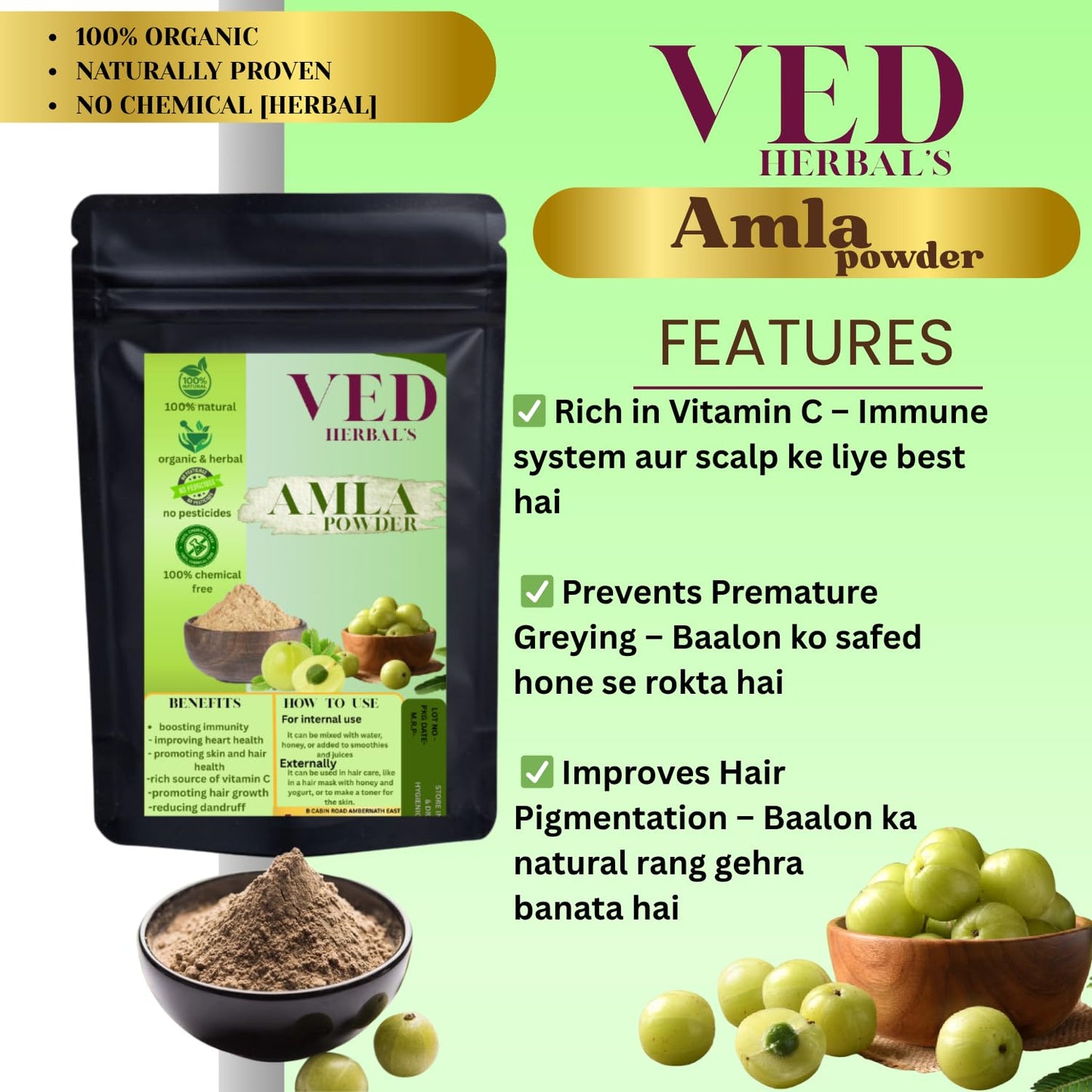Herbal Shampoo & Conditioner Combo – Amla Reetha Shikakai 300g