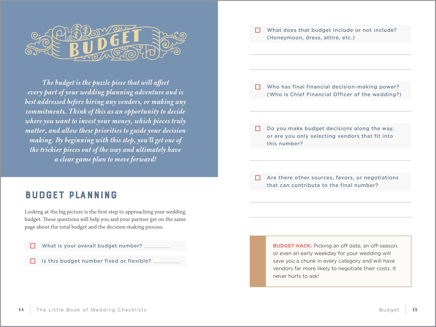 The Little Book of Wedding Checklists: All the Lists and Tips You Need to Plan the Big Day 