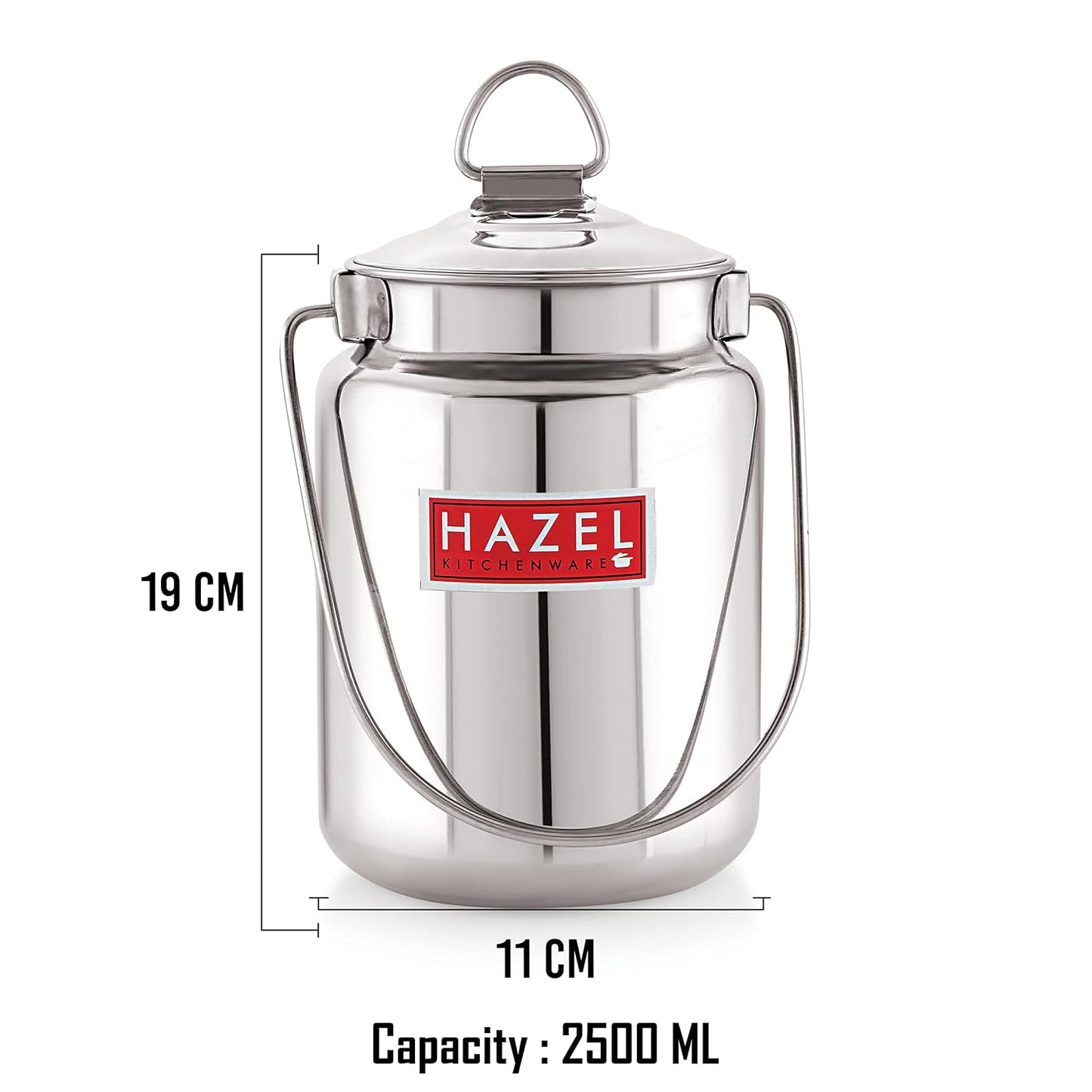 HAZEL Stainless Steel Plain Barani, 1 LTR