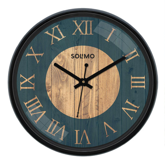 Wall Clock with Sweep Movement - 12 Inch Black Plastic Frame