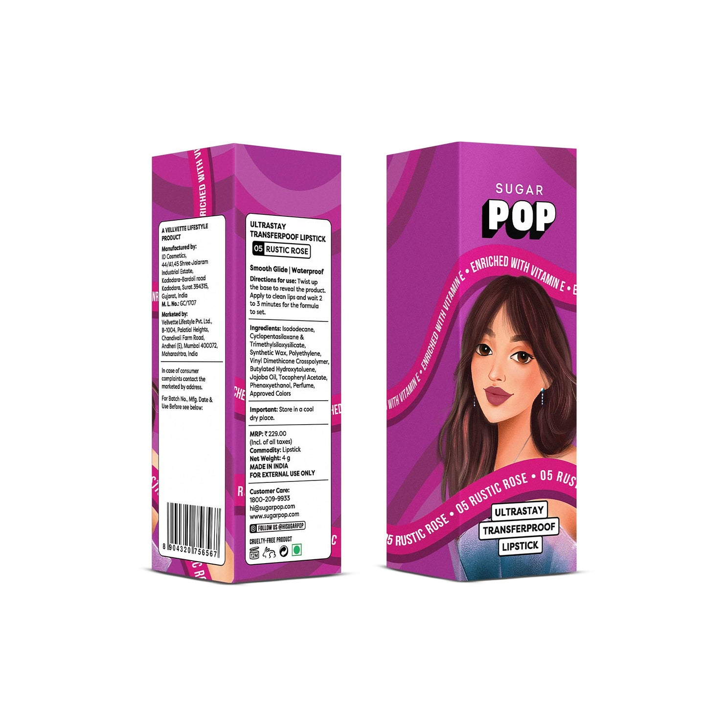 Transferproof Lipstick with Vitamin E, 4g, Rustic Rose