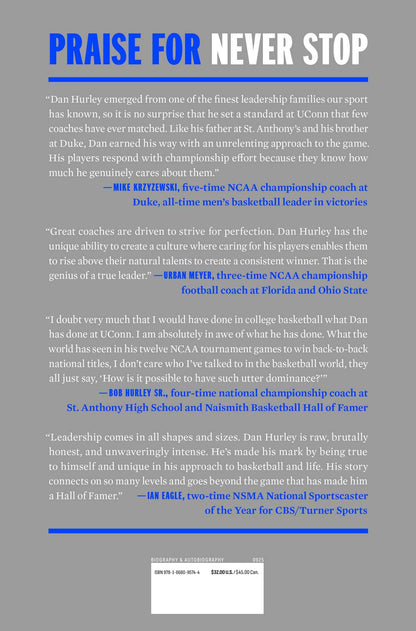 Never Stop: Life, Leadership, and What It Takes to Be Great 