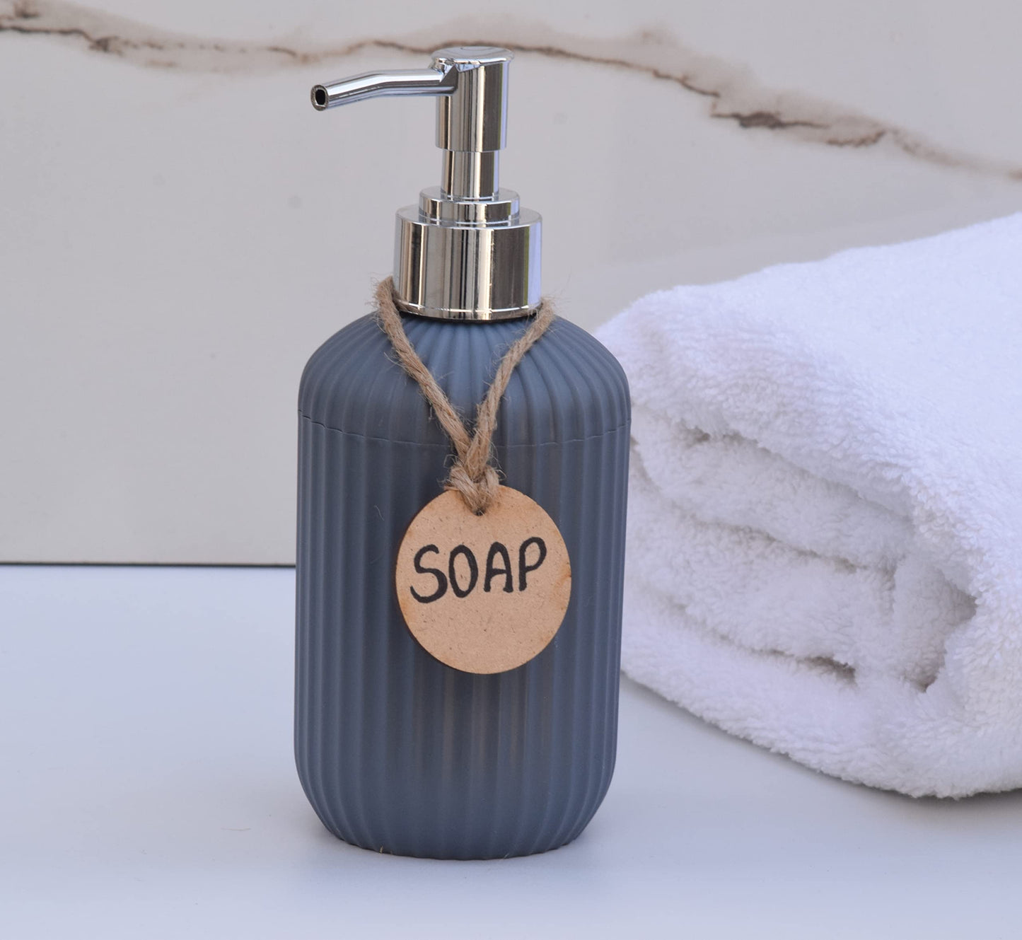 Soap Dispenser - Refillable PVC with Metallic Grey Finish - 300 ML
