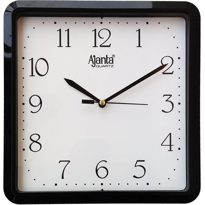 Abstract Analog Wall Clock 21.6 cm x 21.6 cm Black Plastic Step Movement