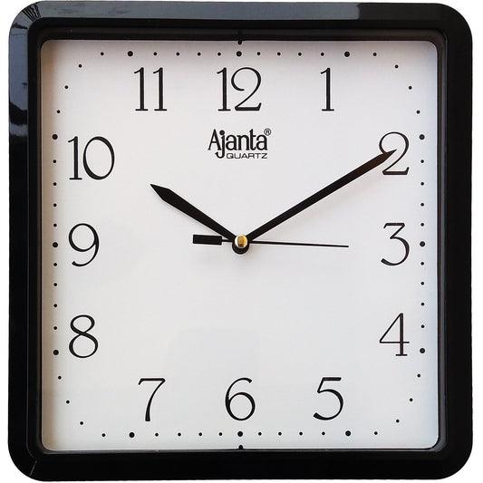 Abstract Analog Wall Clock 21.6 cm x 21.6 cm Black Plastic Step Movement