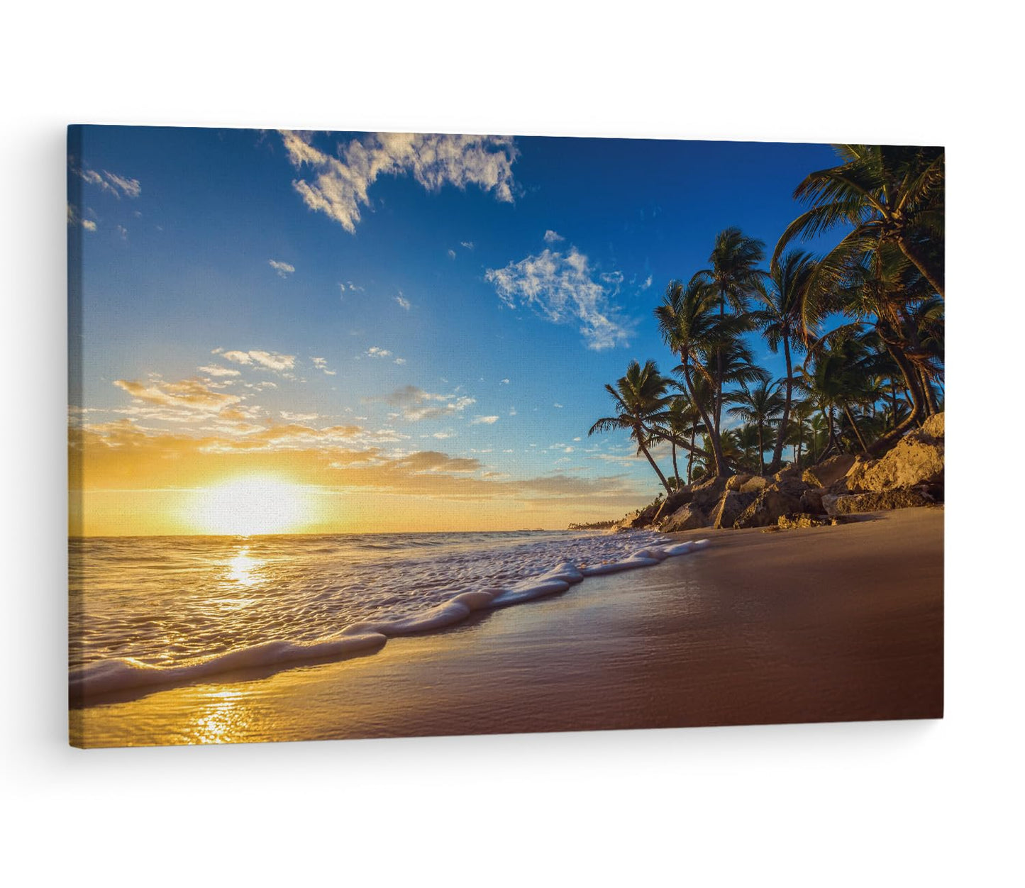 Canvas Painting with Wooden Frame - Landscape Of Paradise - 12 x 18 Inch