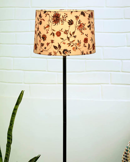 LED Floor Lamp with Black Torchiere Base and White Frosted Glass Shade - 27.9cm Width, 132cm Height