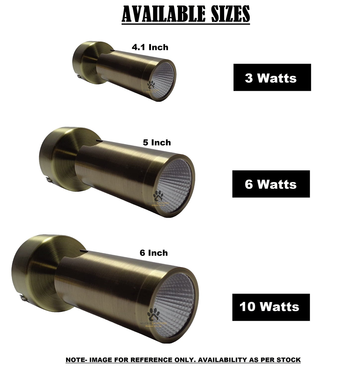 LED Spotlight Wall Light 3 Watts Antique Brass Finish 10.4cm